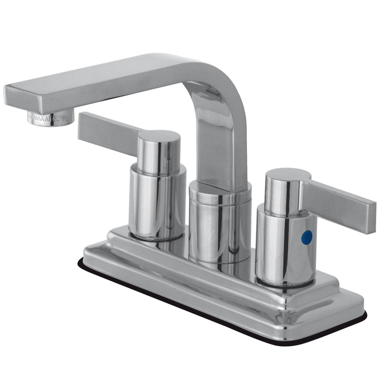 NuvoFusion KB8461NDL Two-Handle 2-Hole Deck Mount 4" Centerset Bathroom Faucet with Push Pop-Up, Polished Chrome