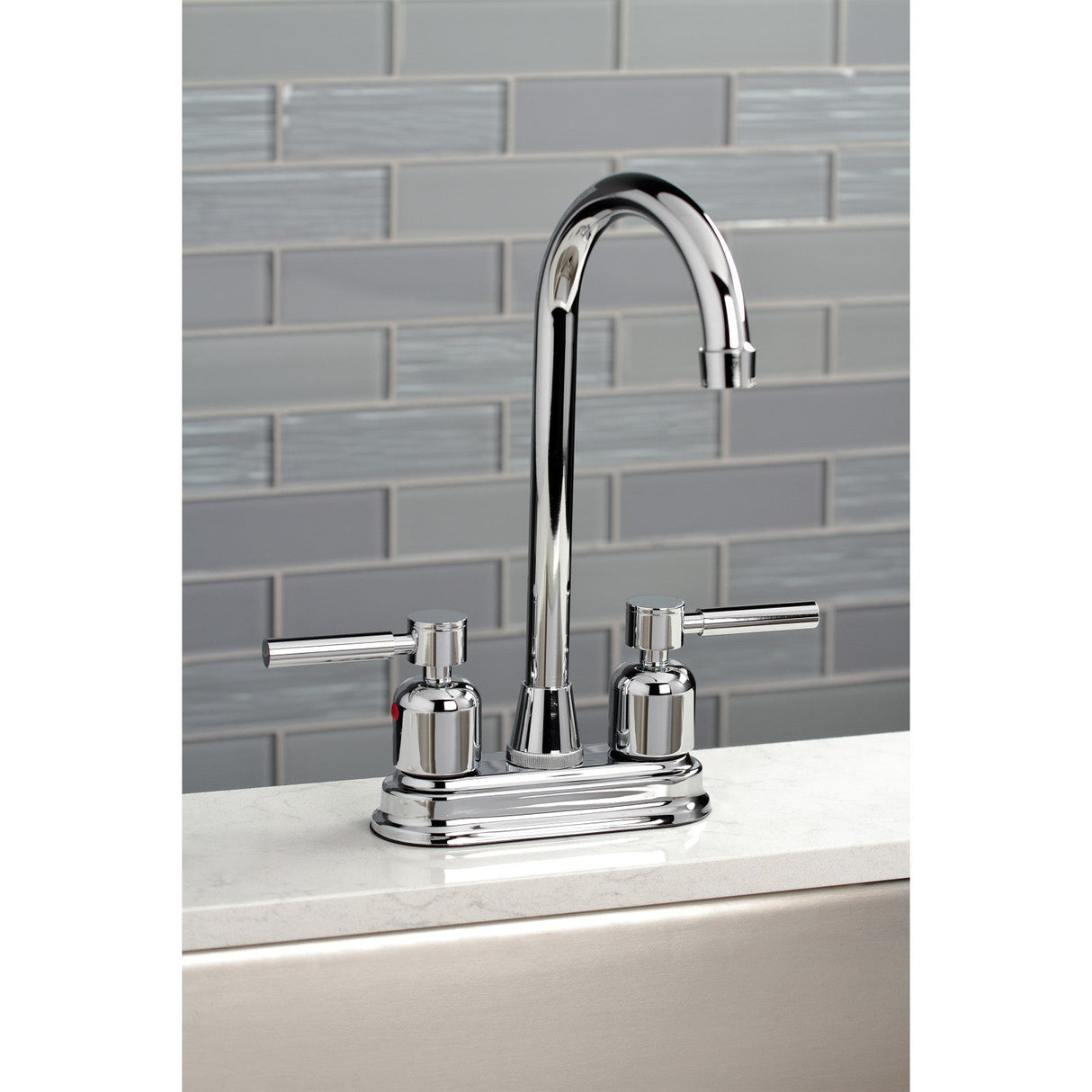 Concord KB8491DL Two-Handle 2-Hole Deck Mount Bar Faucet, Polished Chrome