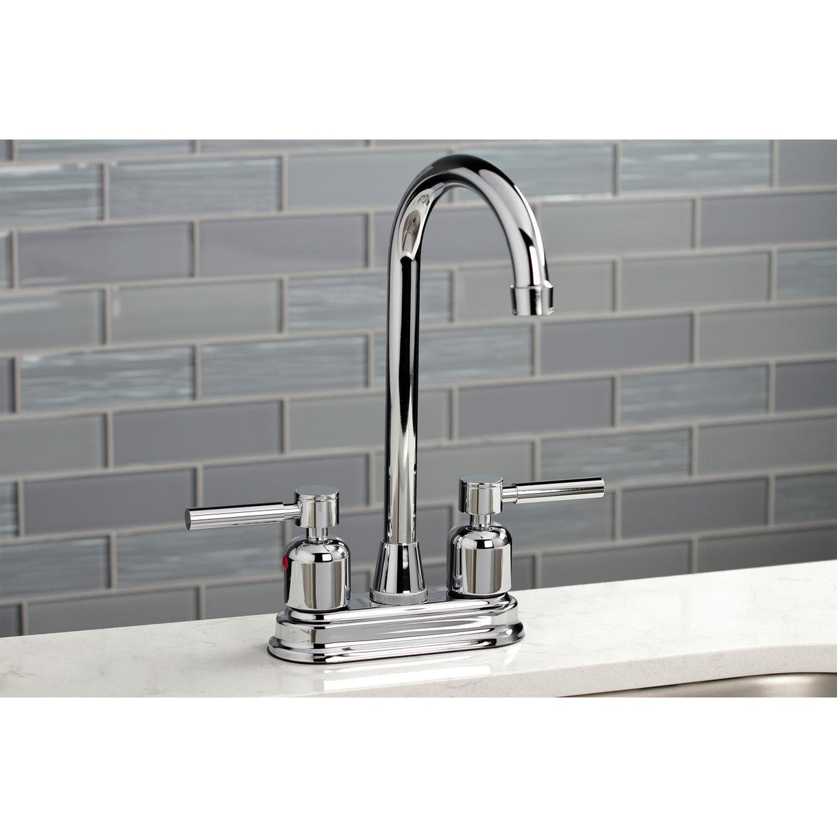 Concord KB8491DL Two-Handle 2-Hole Deck Mount Bar Faucet, Polished Chrome