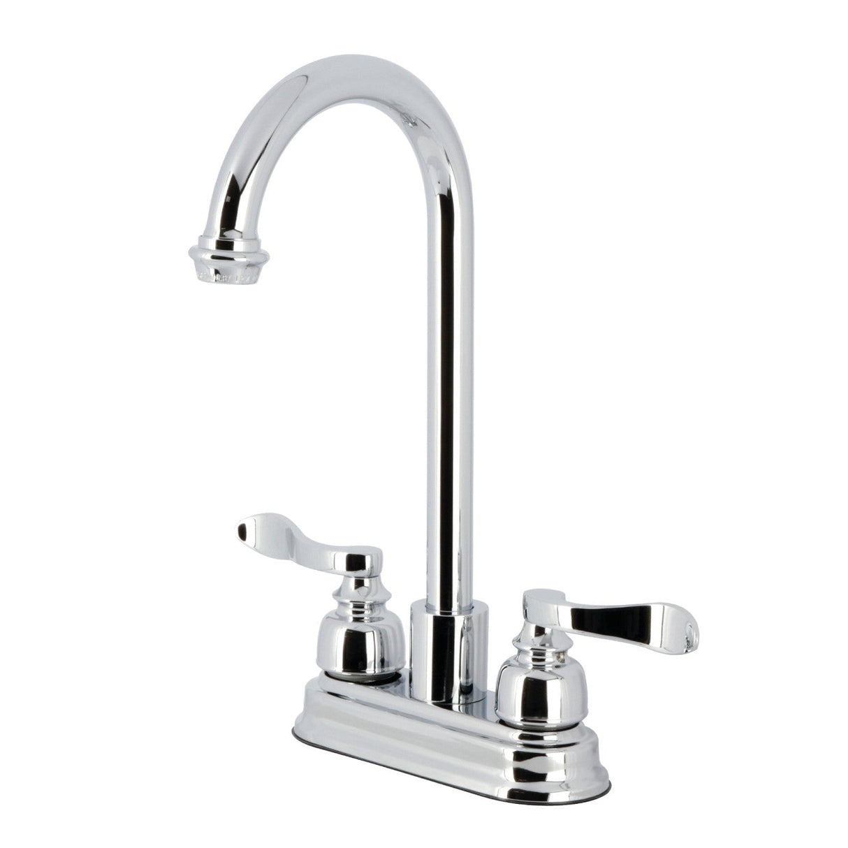 NuWave French KB8491NFL Two-Handle 2-Hole Deck Mount Bar Faucet, Polished Chrome