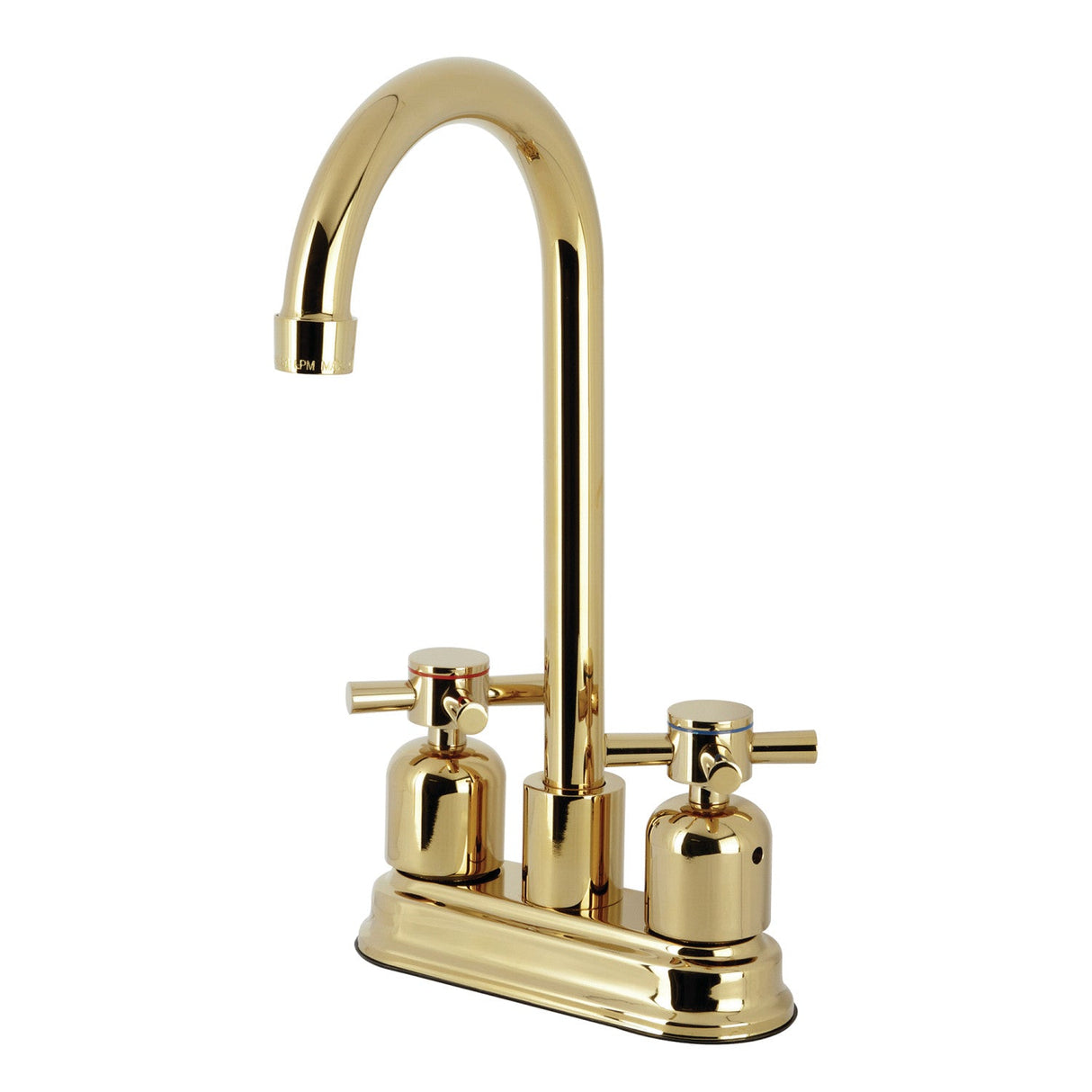 Concord KB8492DX Two-Handle 2-Hole Deck Mount Bar Faucet, Polished Brass