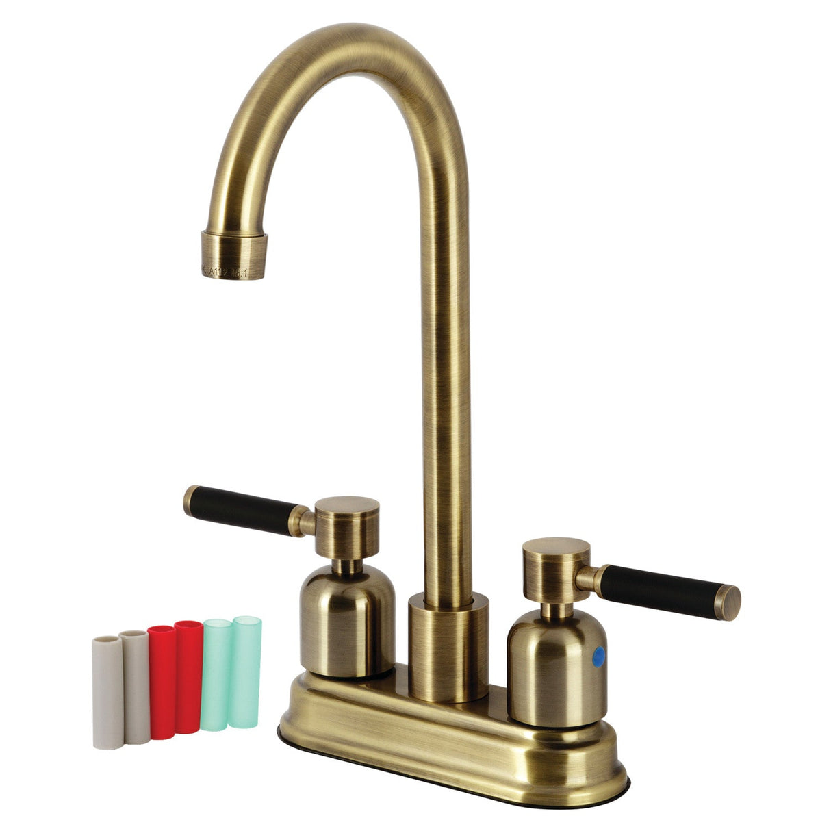 Kaiser KB8493DKL Two-Handle 2-Hole Deck Mount Bar Faucet, Antique Brass