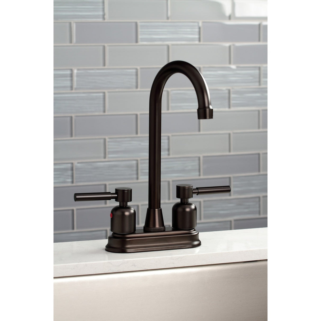 Concord KB8495DL Two-Handle 2-Hole Deck Mount Bar Faucet, Oil Rubbed Bronze