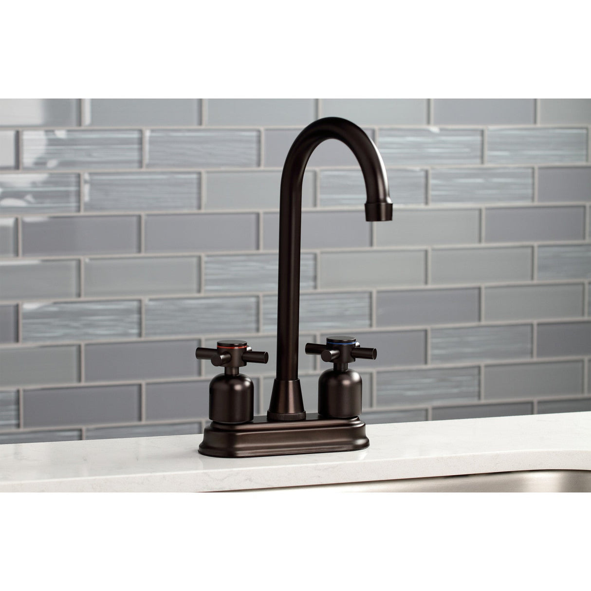Concord KB8495DX Two-Handle 2-Hole Deck Mount Bar Faucet, Oil Rubbed Bronze