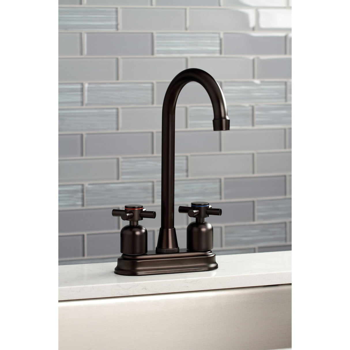 Concord KB8495DX Two-Handle 2-Hole Deck Mount Bar Faucet, Oil Rubbed Bronze