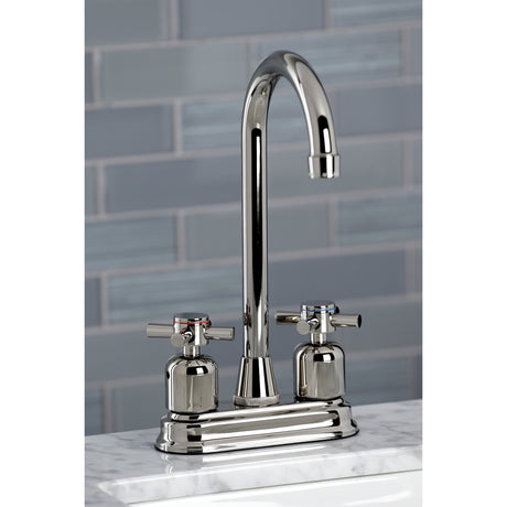 Concord KB8496DX Two-Handle 2-Hole Deck Mount Bar Faucet, Polished Nickel