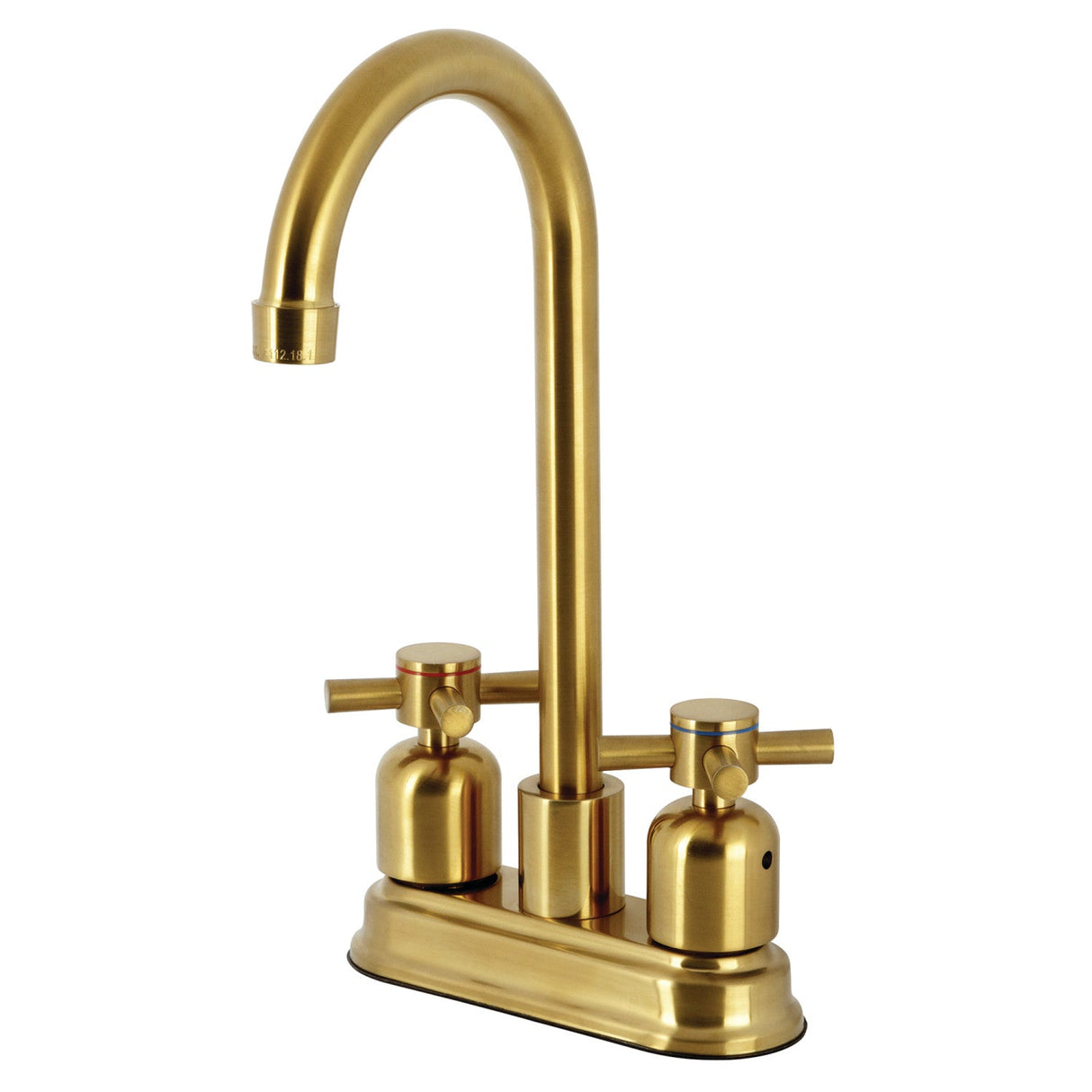 Concord KB8497DX Two-Handle 2-Hole Deck Mount Bar Faucet, Brushed Brass