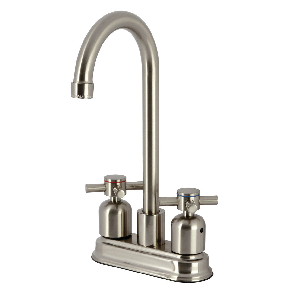 Concord KB8498DX Two-Handle 2-Hole Deck Mount Bar Faucet, Brushed Nickel