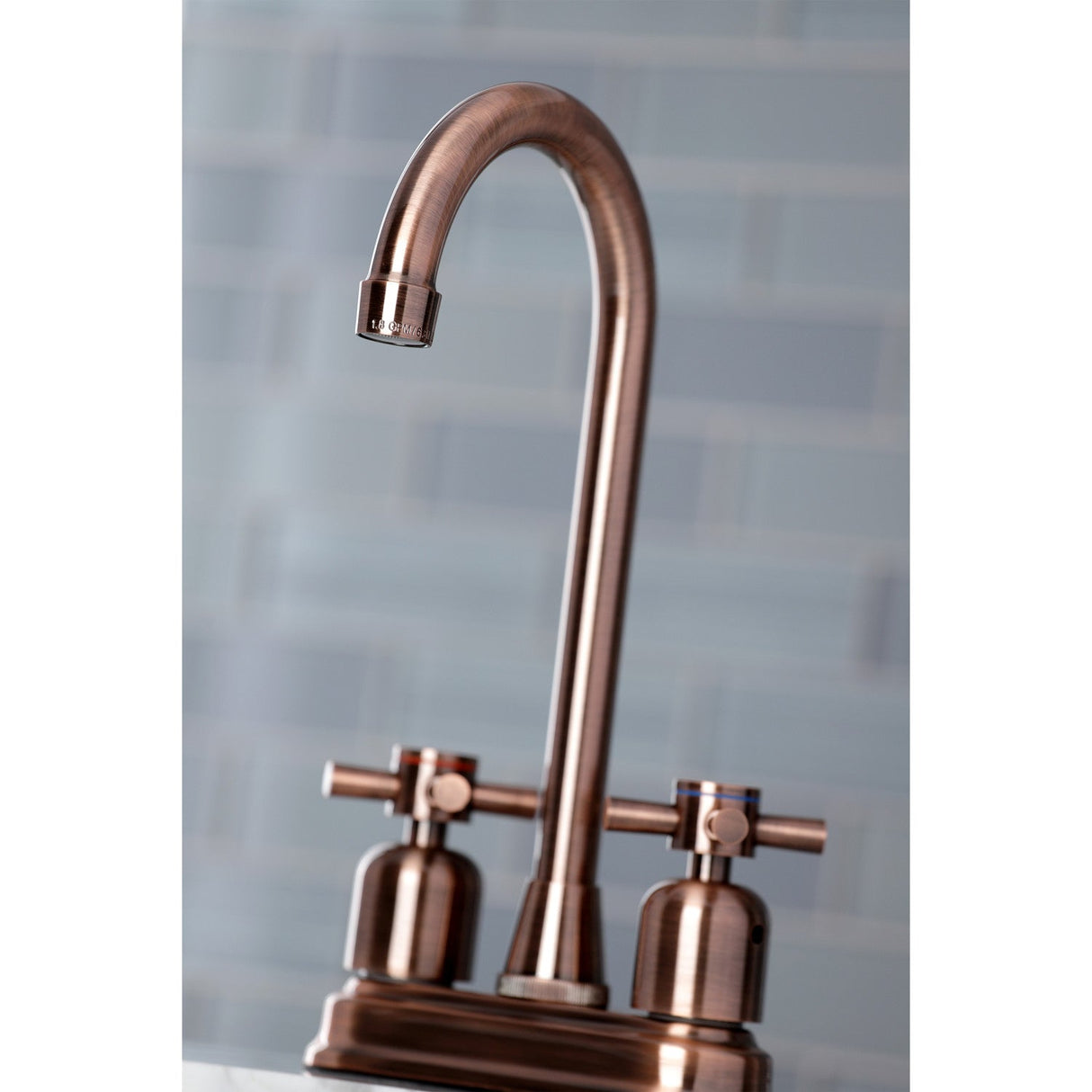 Concord KB849DXAC Two-Handle 2-Hole Deck Mount Bar Faucet, Antique Copper