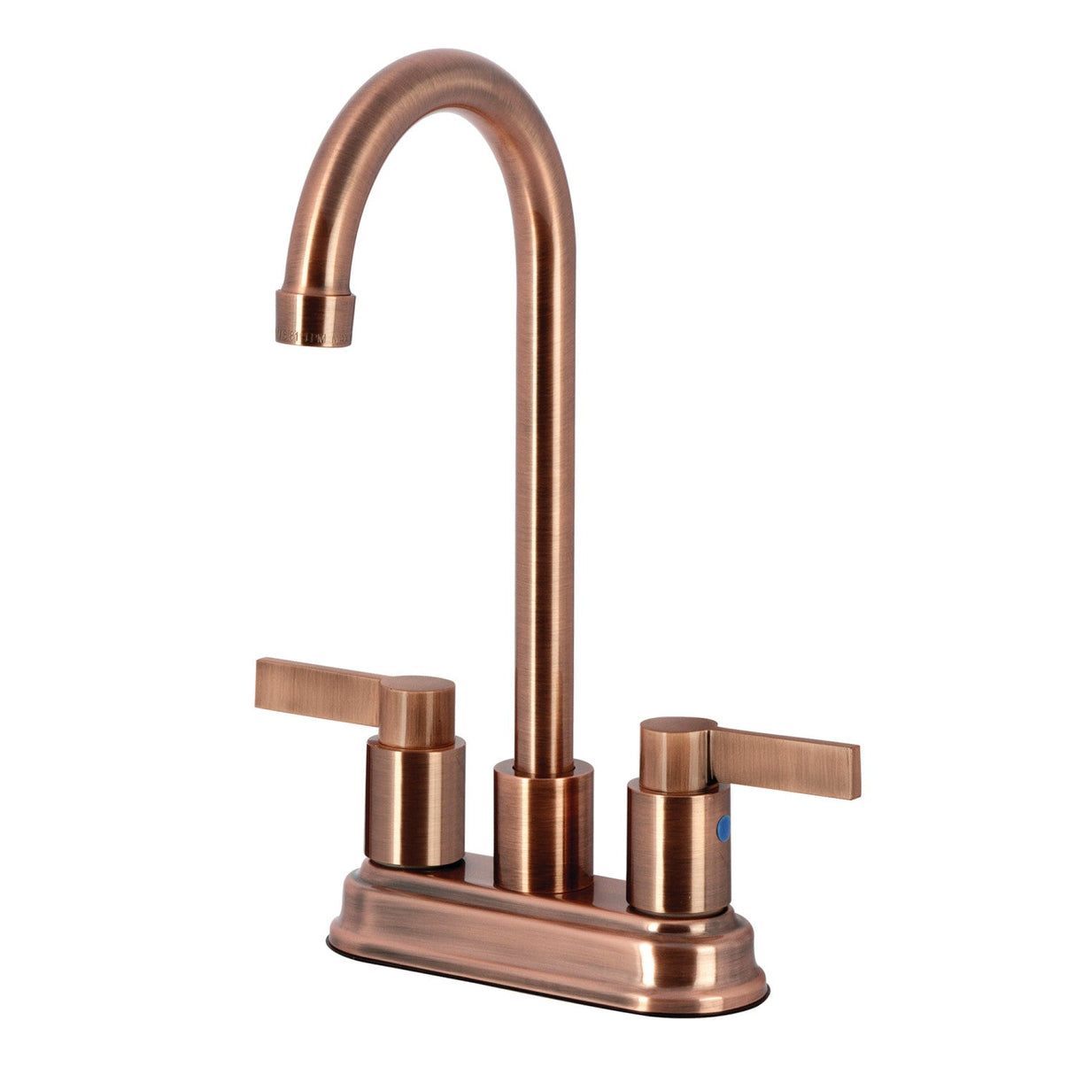 NuvoFusion KB849NDLAC Two-Handle 2-Hole Deck Mount Bar Faucet, Antique Copper