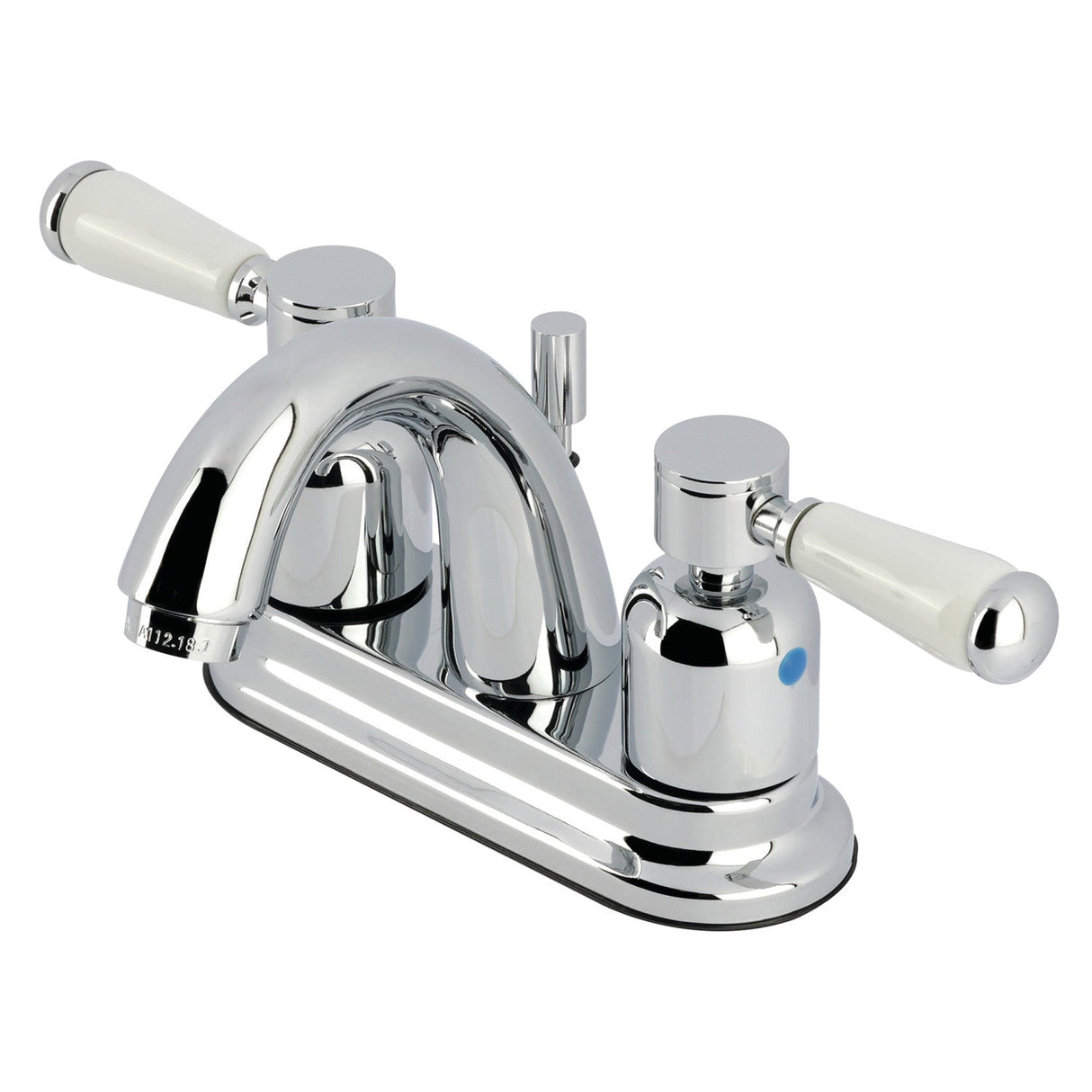 Paris KB8611DPL Two-Handle 3-Hole Deck Mount 4" Centerset Bathroom Faucet with Plastic Pop-Up, Polished Chrome