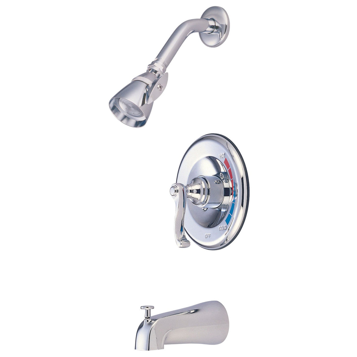 Royale KB8631FL Single-Handle 3-Hole Wall Mount Tub and Shower Faucet, Polished Chrome