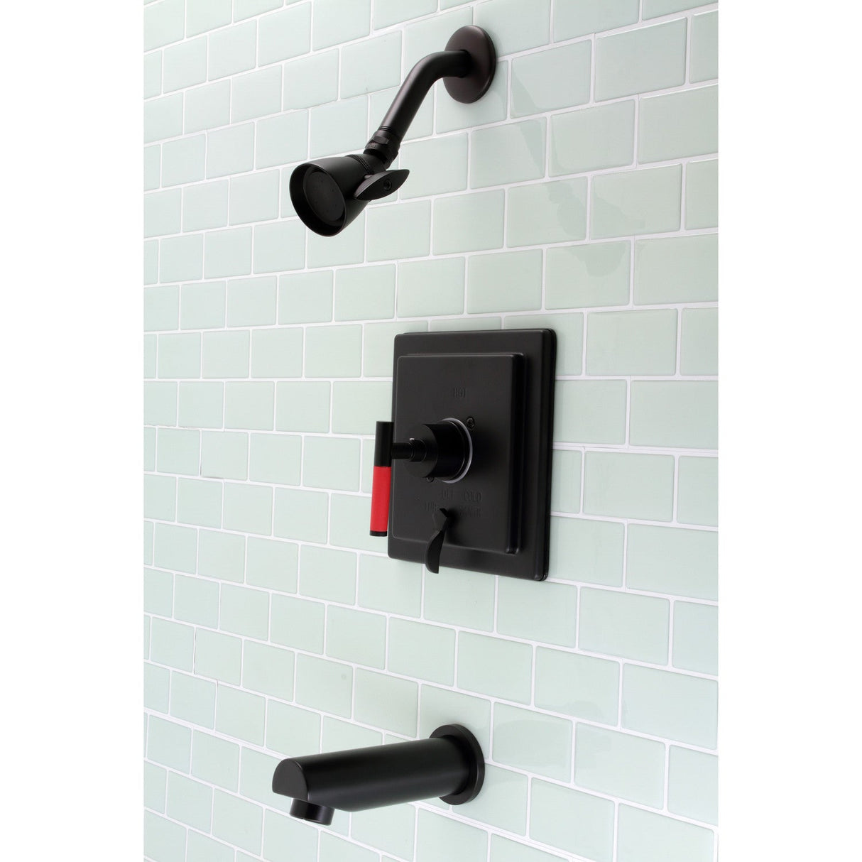 Kaiser KB86500CKL Single-Handle 3-Hole Wall Mount Tub and Shower Faucet, Matte Black