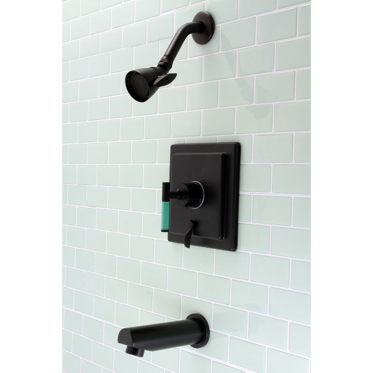 Kaiser KB86500CKL Single-Handle 3-Hole Wall Mount Tub and Shower Faucet, Matte Black