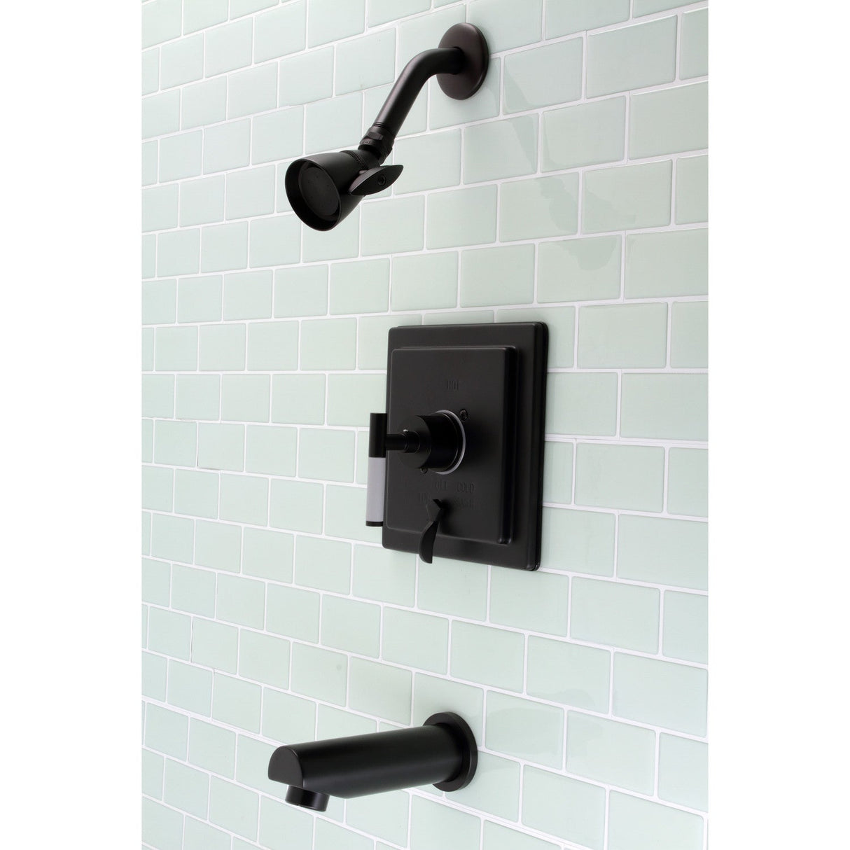 Kaiser KB86500CKL Single-Handle 3-Hole Wall Mount Tub and Shower Faucet, Matte Black