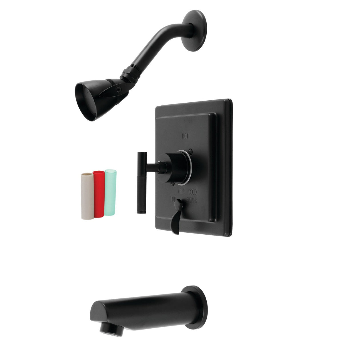 Kaiser KB86500CKL Single-Handle 3-Hole Wall Mount Tub and Shower Faucet, Matte Black