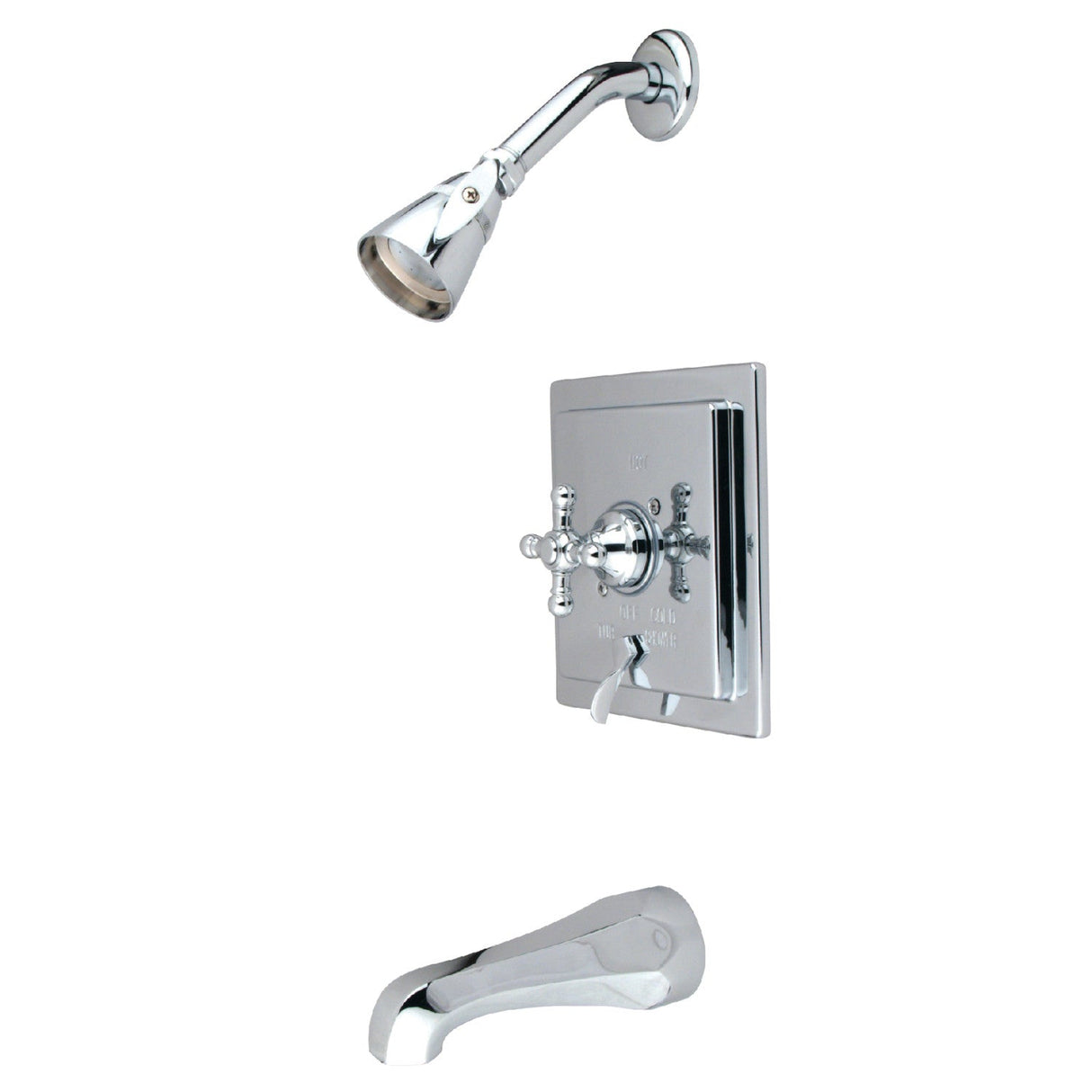 English Vintage KB86514BX Single-Handle 3-Hole Wall Mount Tub and Shower Faucet, Polished Chrome