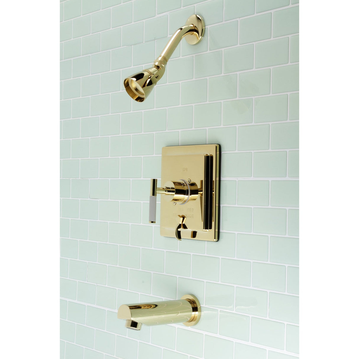 Kaiser KB86520CKL Single-Handle 3-Hole Wall Mount Tub and Shower Faucet, Polished Brass