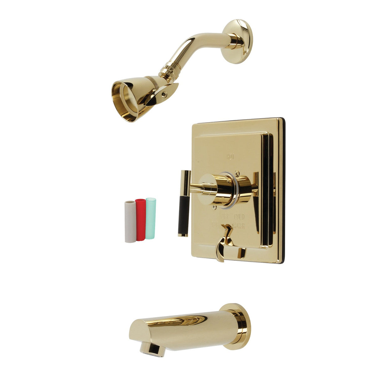 Kaiser KB86520CKL Single-Handle 3-Hole Wall Mount Tub and Shower Faucet, Polished Brass