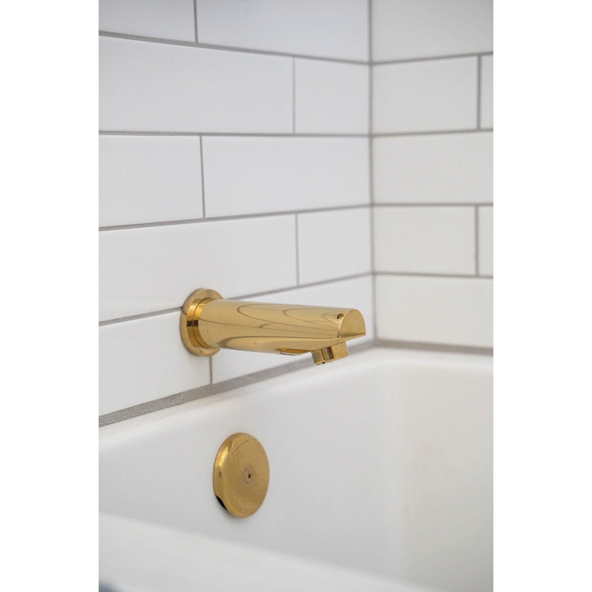 Claremont KB86520CQL Single-Handle 3-Hole Wall Mount Tub and Shower Faucet, Polished Brass