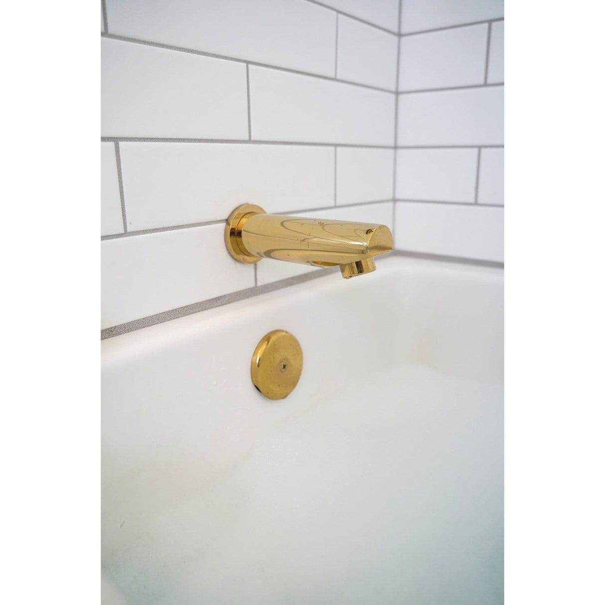 Claremont KB86520CQL Single-Handle 3-Hole Wall Mount Tub and Shower Faucet, Polished Brass