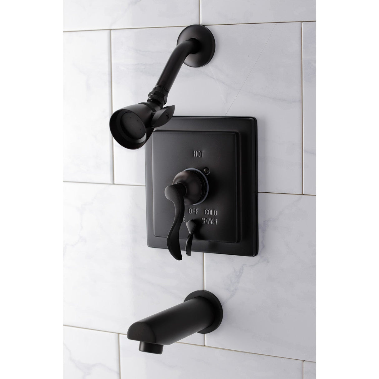 KB86550DFL Single-Handle 3-Hole Wall Mount Tub and Shower Faucet, Oil Rubbed Bronze
