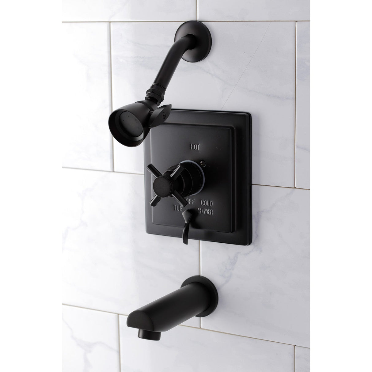 KB86550DX Single-Handle 3-Hole Wall Mount Tub and Shower Faucet, Oil Rubbed Bronze