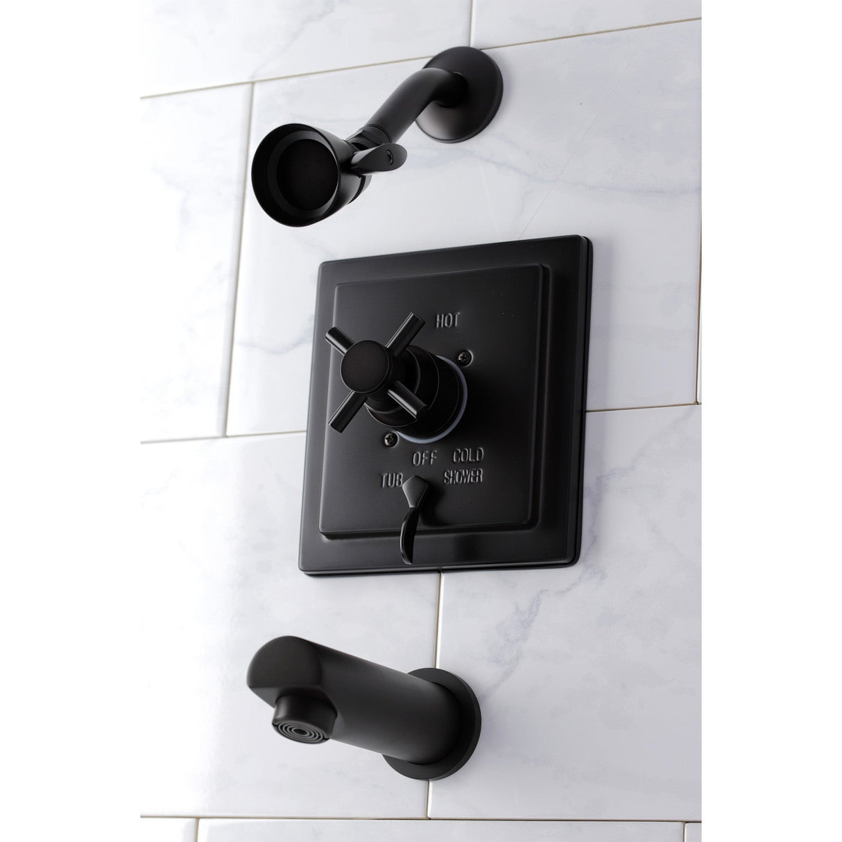 KB86550DX Single-Handle 3-Hole Wall Mount Tub and Shower Faucet, Oil Rubbed Bronze