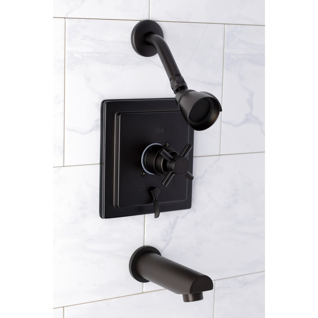 KB86550DX Single-Handle 3-Hole Wall Mount Tub and Shower Faucet, Oil Rubbed Bronze
