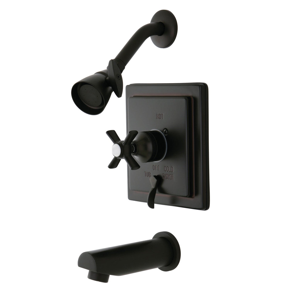 Millennium KB86550ZX Two-Handle 3-Hole Wall Mount Tub and Shower Faucet, Oil Rubbed Bronze