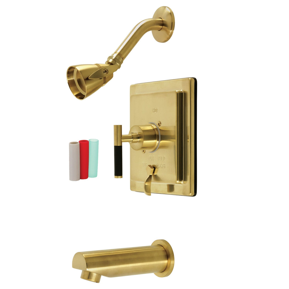 Kaiser KB86570CKL Single-Handle 3-Hole Wall Mount Tub and Shower Faucet, Brushed Brass