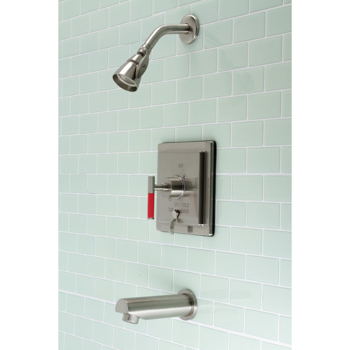 Kaiser KB86580CKL Single-Handle 3-Hole Wall Mount Tub and Shower Faucet, Brushed Nickel