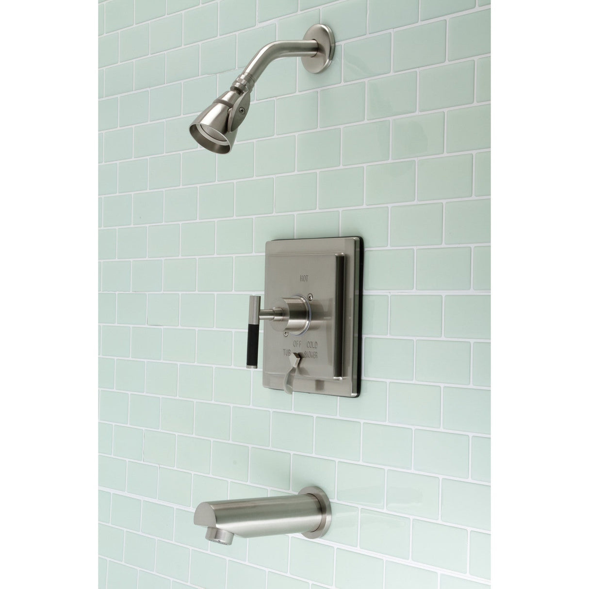Kaiser KB86580CKL Single-Handle 3-Hole Wall Mount Tub and Shower Faucet, Brushed Nickel