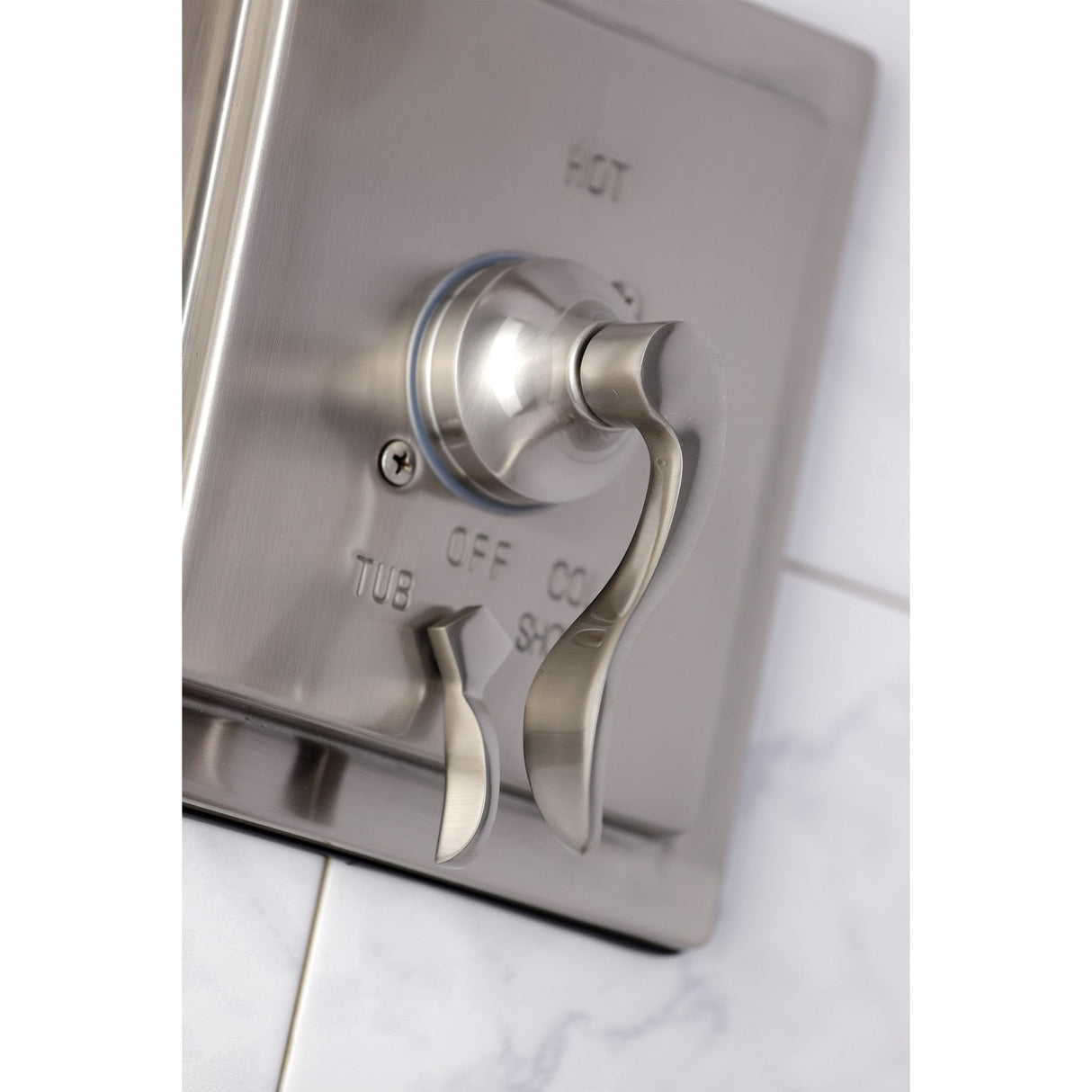 KB86580DFL Single-Handle 3-Hole Wall Mount Tub and Shower Faucet, Brushed Nickel