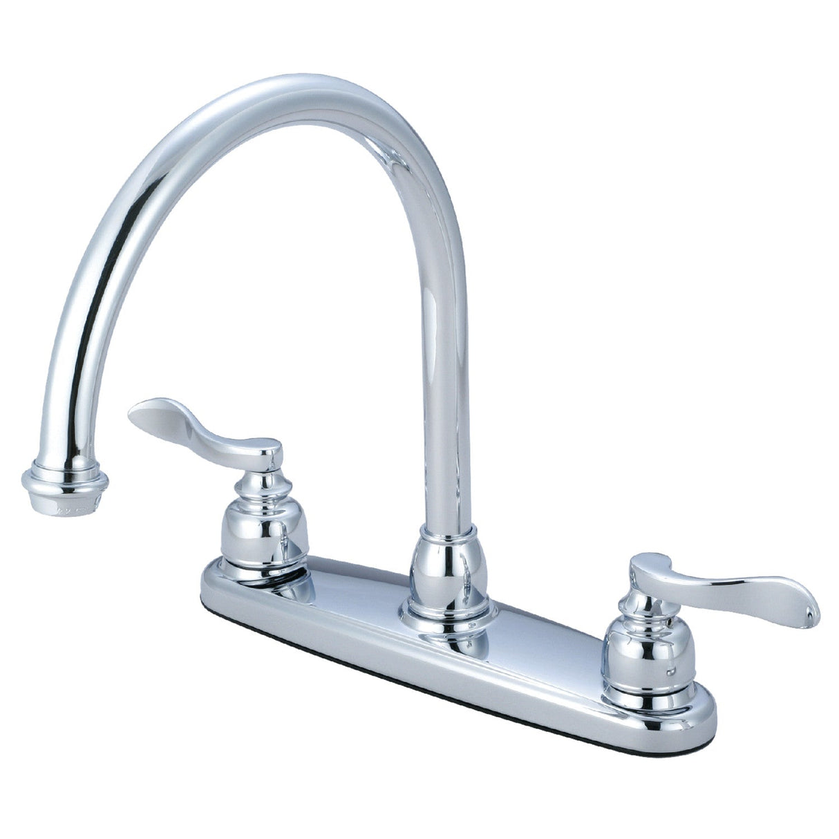 NuWave French KB8791NFLLS Two-Handle 2-Hole Deck Mount 8" Centerset Kitchen Faucet, Polished Chrome