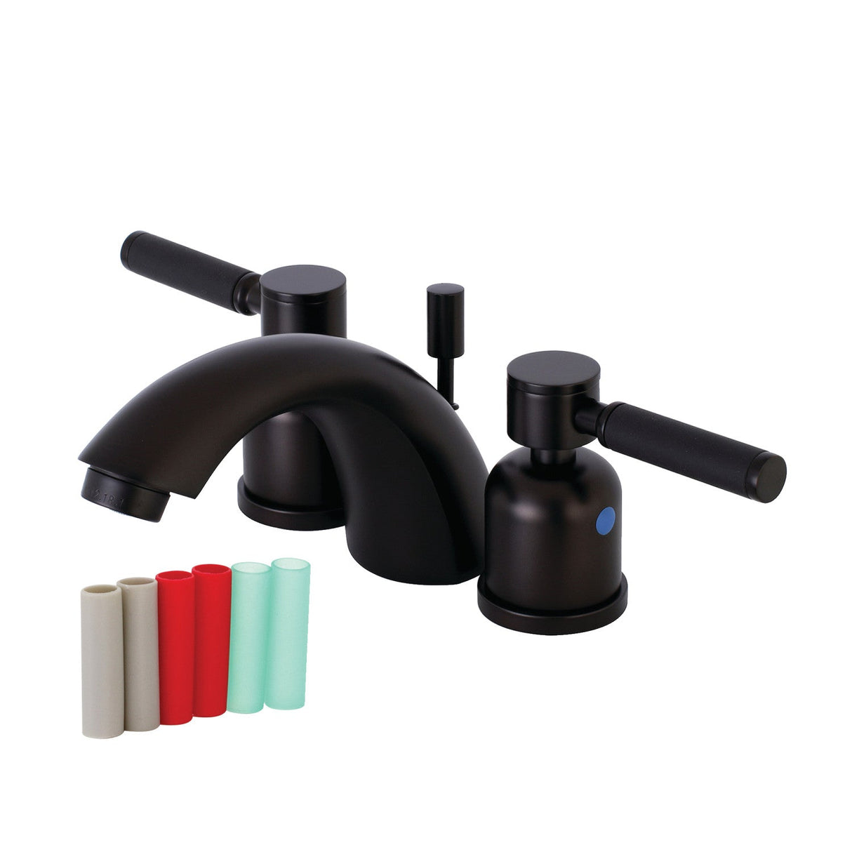 Kaiser KB8955DKL Two-Handle 3-Hole Deck Mount Mini-Widespread Bathroom Faucet with Plastic Pop-Up, Oil Rubbed Bronze