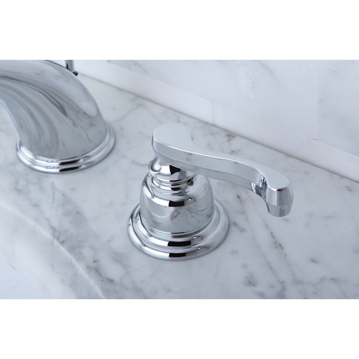 Royale KB8961FL Two-Handle 3-Hole Deck Mount Widespread Bathroom Faucet with Plastic Pop-Up, Polished Chrome