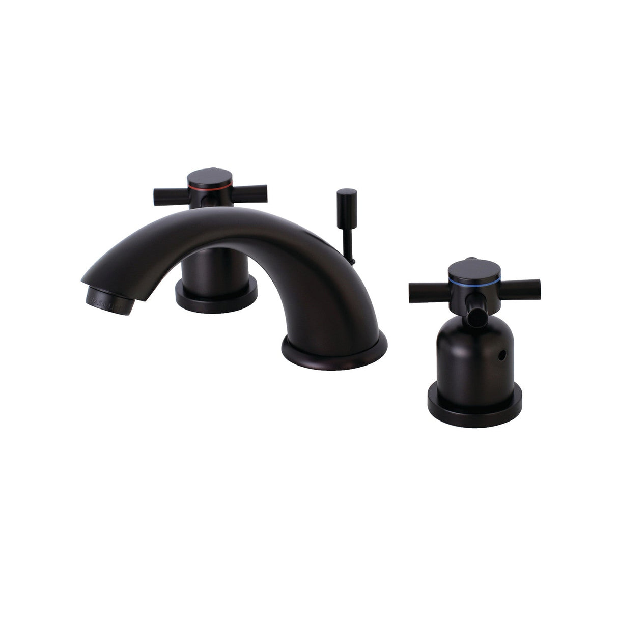 Concord KB8965DX Two-Handle 3-Hole Deck Mount Widespread Bathroom Faucet with Plastic Pop-Up, Oil Rubbed Bronze