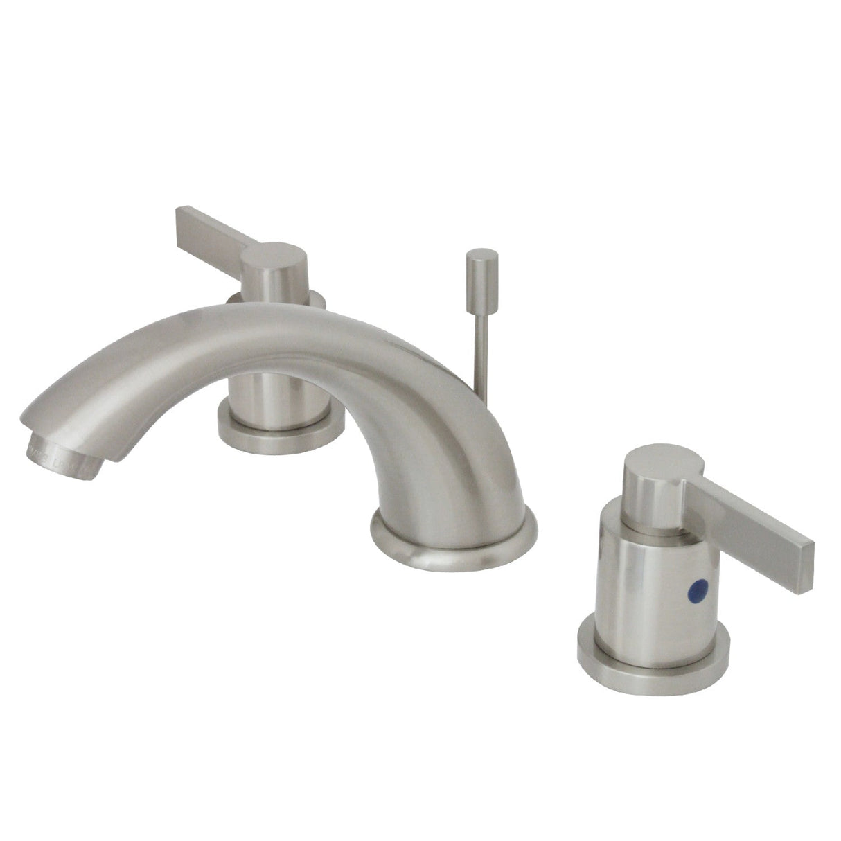NuvoFusion KB8968NDL Two-Handle 3-Hole Deck Mount Widespread Bathroom Faucet with Plastic Pop-Up, Brushed Nickel