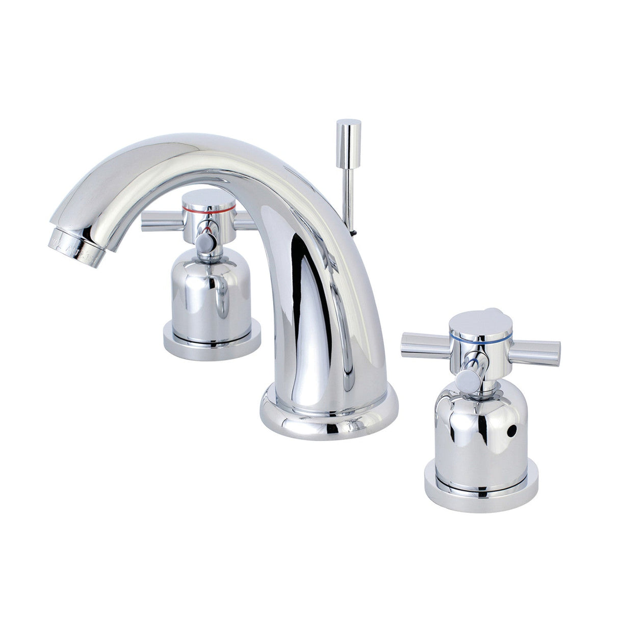 Concord KB8981DX Two-Handle 3-Hole Deck Mount Widespread Bathroom Faucet with Plastic Pop-Up, Polished Chrome