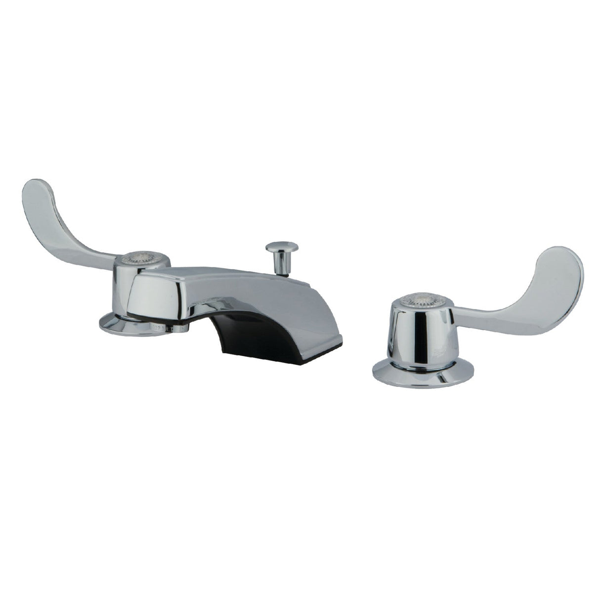 Vista KB931B Two-Handle 3-Hole Deck Mount Widespread Bathroom Faucet with Brass Pop-Up, Polished Chrome