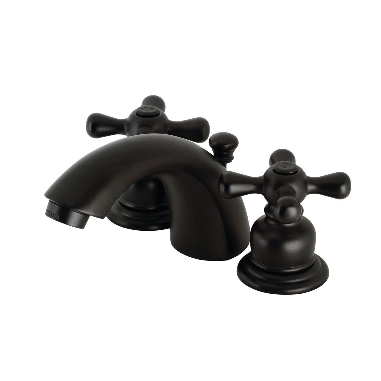 Victorian KB940AX Two-Handle 3-Hole Deck Mount Mini-Widespread Bathroom Faucet with Plastic Pop-Up, Matte Black