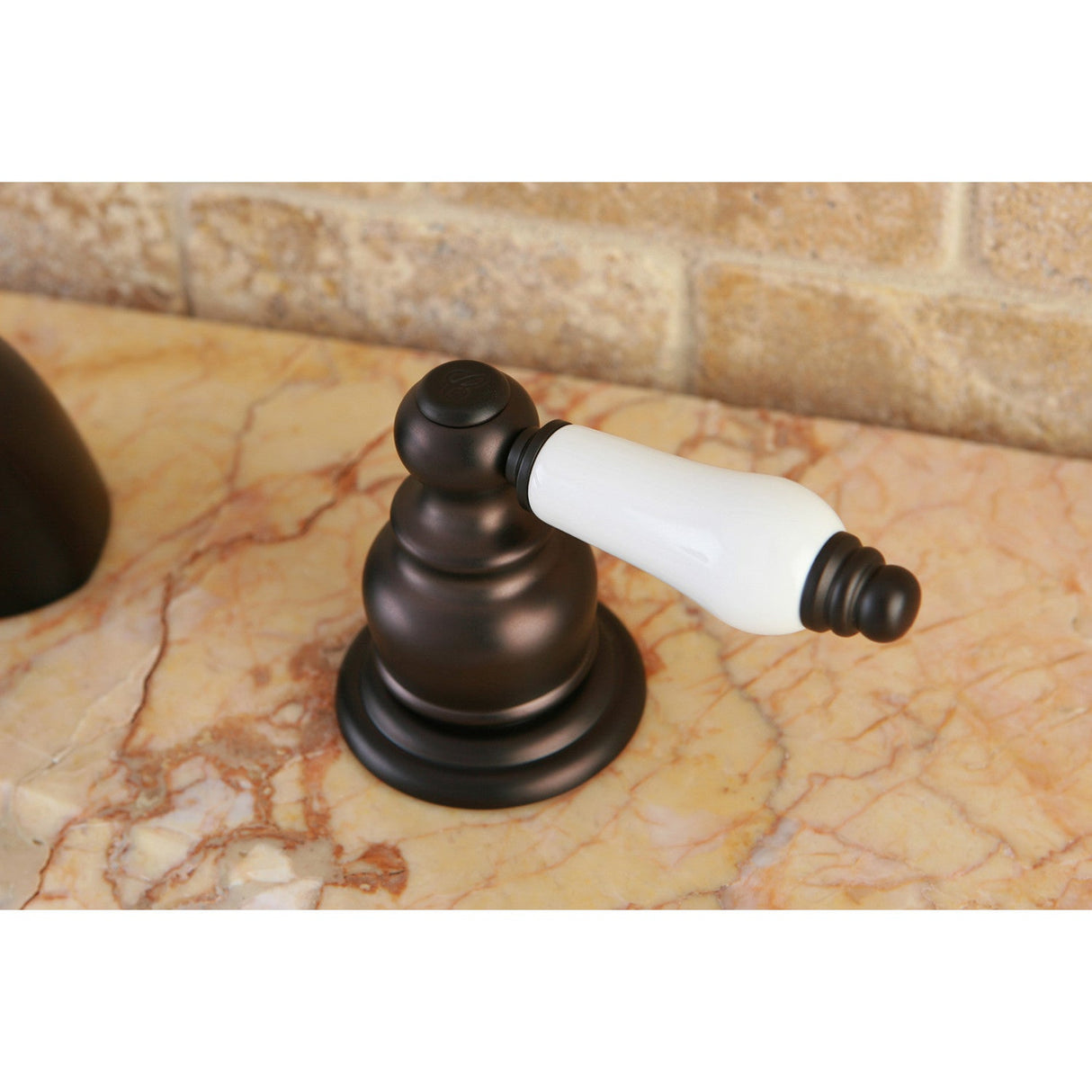 Victorian KB945B Two-Handle 3-Hole Deck Mount Mini-Widespread Bathroom Faucet with Plastic Pop-Up, Oil Rubbed Bronze