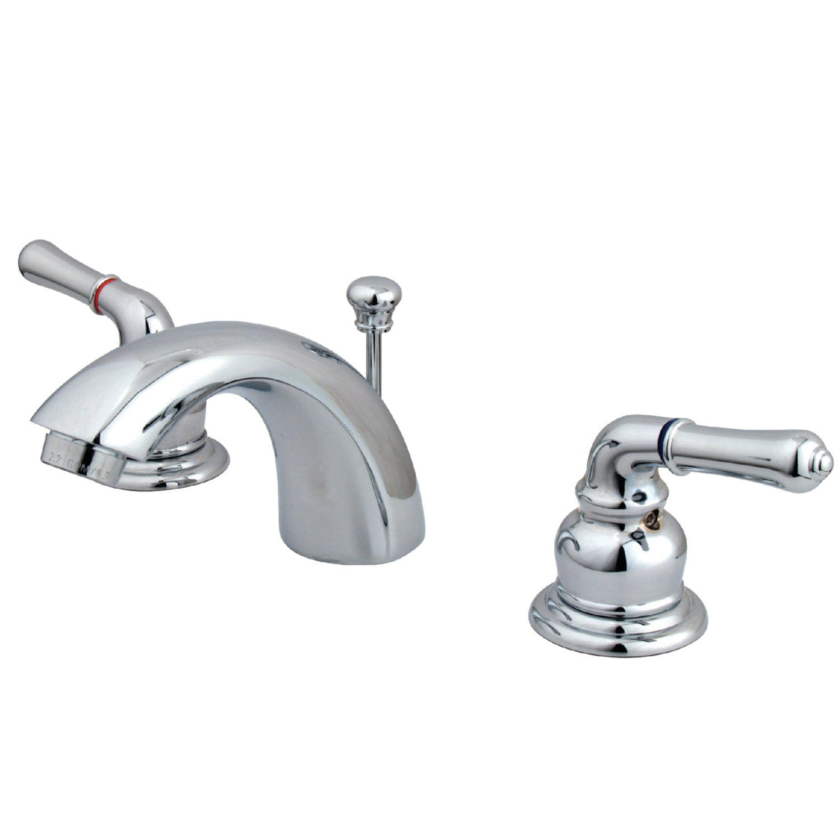 Magellan KB951 Two-Handle 3-Hole Deck Mount Mini-Widespread Bathroom Faucet with Plastic Pop-Up, Polished Chrome