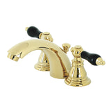 Duchess KB952AKL Two-Handle 3-Hole Deck Mount Mini-Widespread Bathroom Faucet with Plastic Pop-Up, Polished Brass