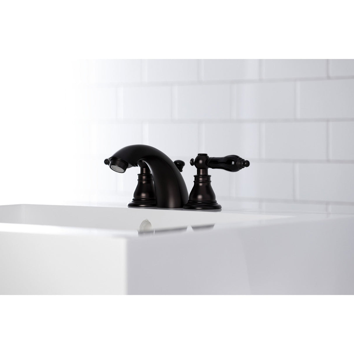 Duchess KB955AKL Two-Handle 3-Hole Deck Mount Mini-Widespread Bathroom Faucet with Plastic Pop-Up, Oil Rubbed Bronze