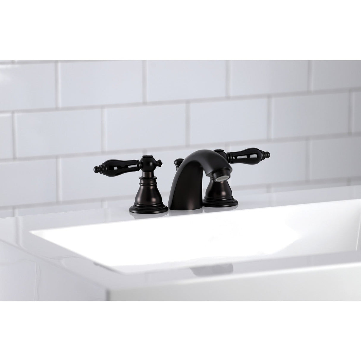 Duchess KB955AKL Two-Handle 3-Hole Deck Mount Mini-Widespread Bathroom Faucet with Plastic Pop-Up, Oil Rubbed Bronze