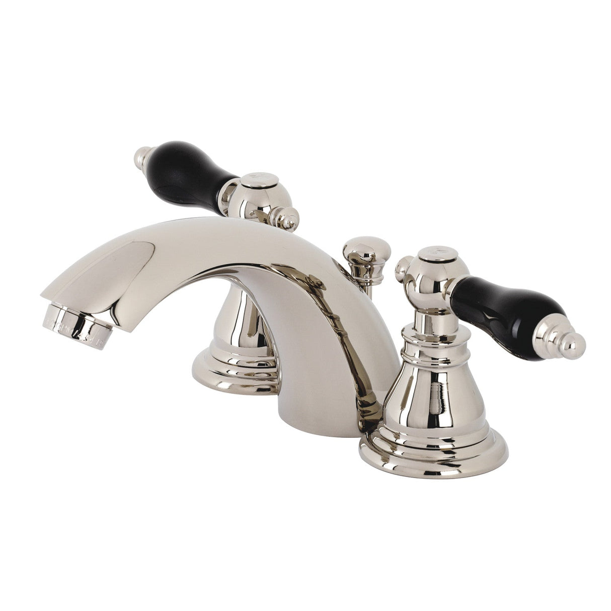 Duchess KB956AKLPN Two-Handle 3-Hole Deck Mount Mini-Widespread Bathroom Faucet with Plastic Pop-Up, Polished Nickel