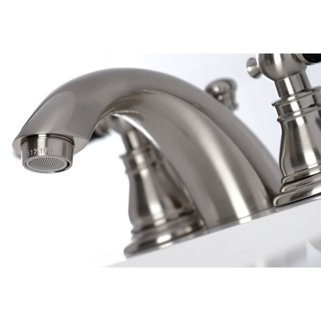 Duchess KB958AKL Two-Handle 3-Hole Deck Mount Mini-Widespread Bathroom Faucet with Plastic Pop-Up, Brushed Nickel