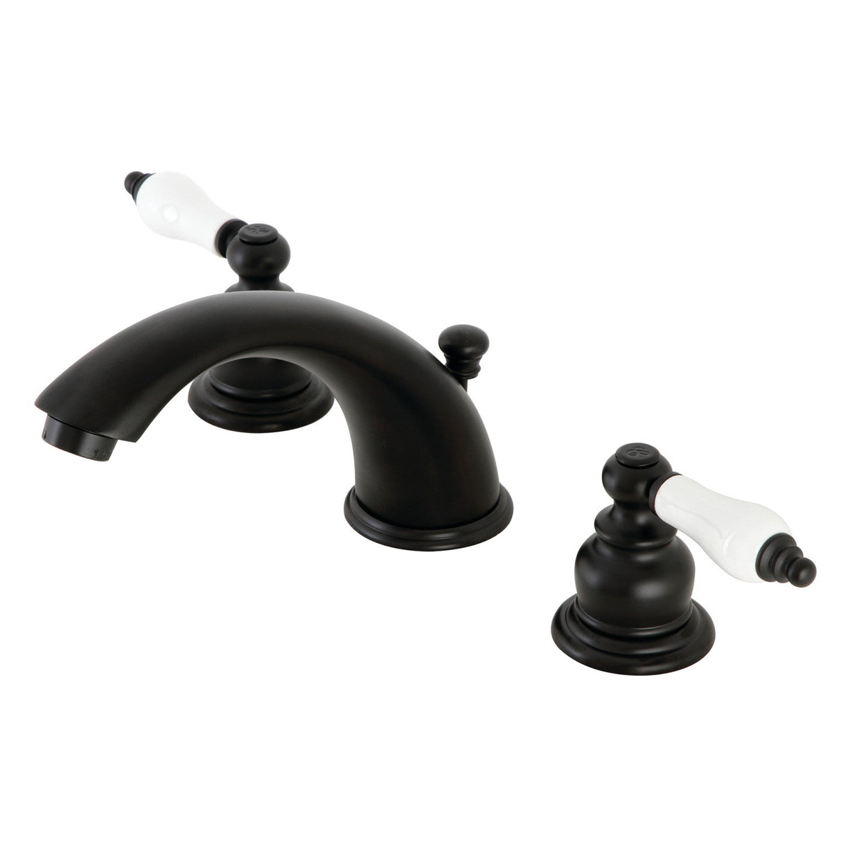 Magellan KB960PL Two-Handle 3-Hole Deck Mount Widespread Bathroom Faucet with Plastic Pop-Up, Matte Black